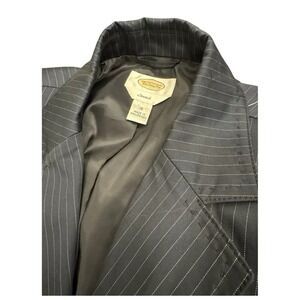 Talbots Pinstriped Single Breasted‎ Suit Jacket Size 16 Navy